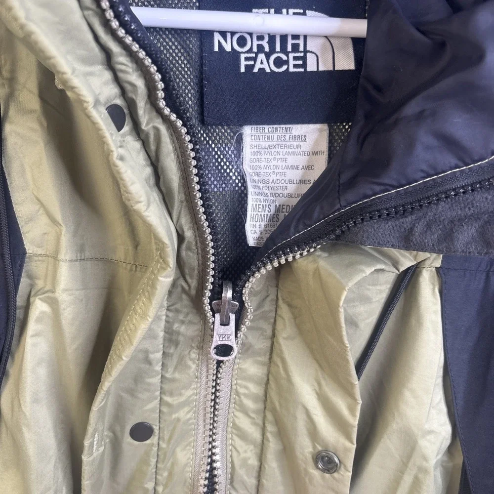 The North Face Jacket Mens Medium Green Black Hooded Full Zip Gore-Tex Ski